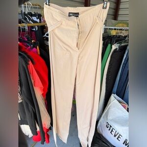 Zara Cream Wide-Leg Trousers